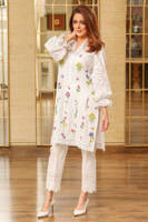 Picture of Scattered flowers white