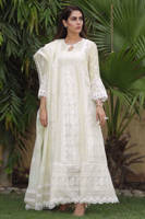 Picture of Chikankari angarkha with dupatta