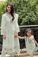 Picture of Floral Chikan Light Blue - Mini