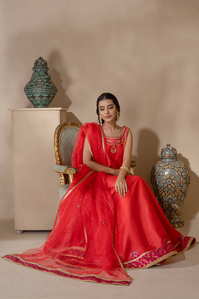 Picture of Coral Rose With Pants and Dupatta