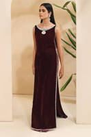 Picture of Sleek N Silver Velvet With Wide Legged Pants With Pockets