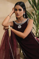 Picture of Sleek N Silver Velvet With Wide Legged Pants With Pockets