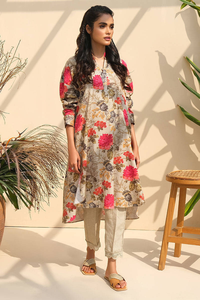 Picture of Red Floral Print Khadar