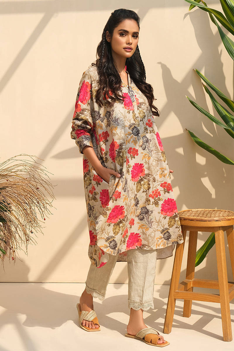 Picture of Red Floral Print Khadar