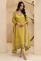 Picture of Mehndi Gold With Dupatta And Pants