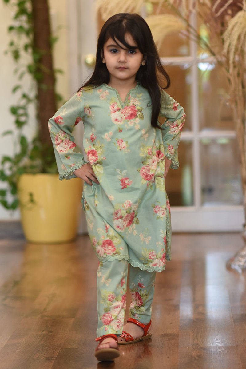 Picture of Aqua Floral with Pants Kid