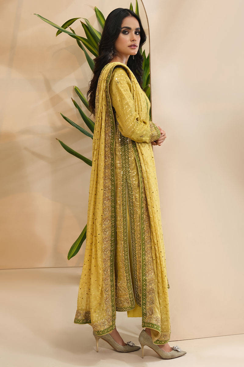 Picture of Mehndi Gold With Dupatta And Pants
