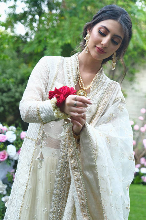 Lakhnavi Tassel Gown With Lehenga