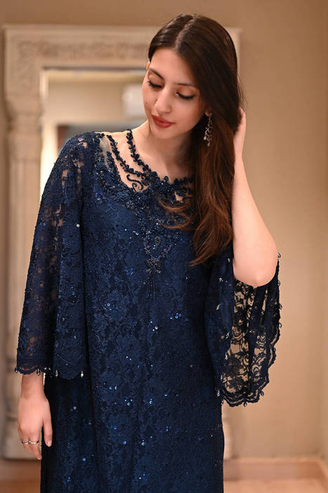 Teal Lace Crystal with Pants