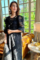 Picture of Black Rose Net with Pants and Dupatta