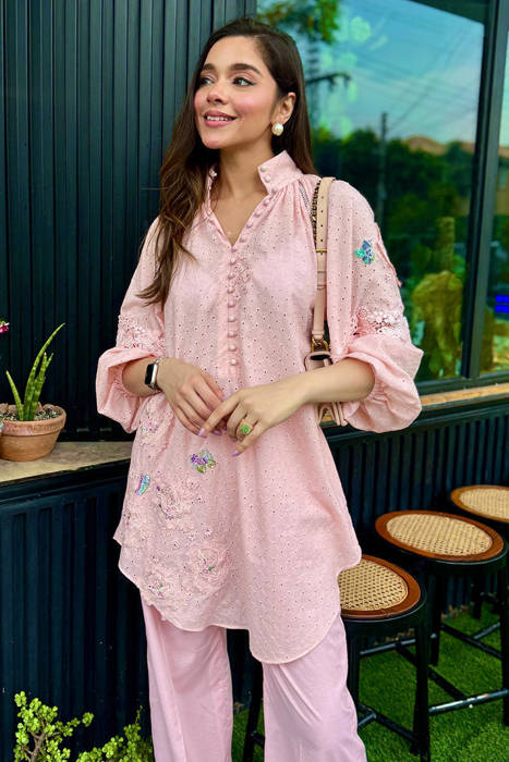 Pink June with Wide Leg Pants