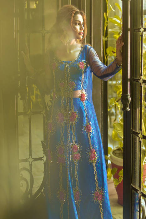 Blue rose with lehenga