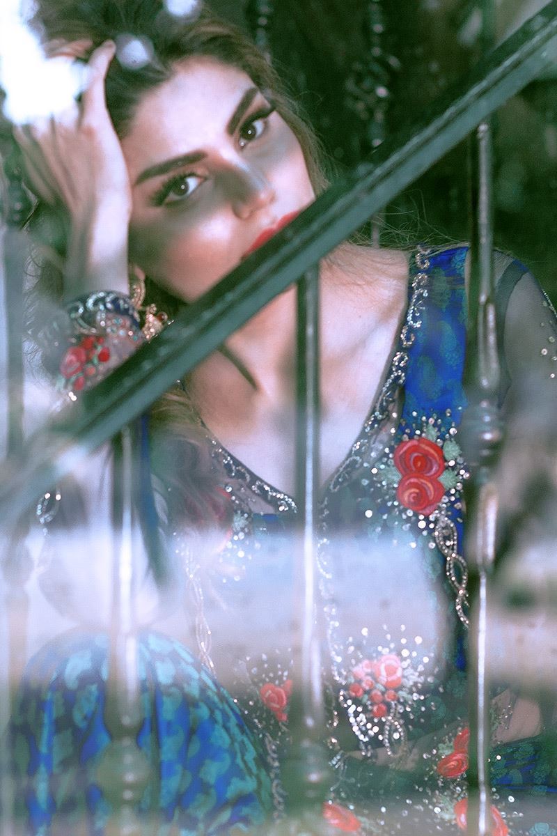 Picture of Blue rose with lehenga