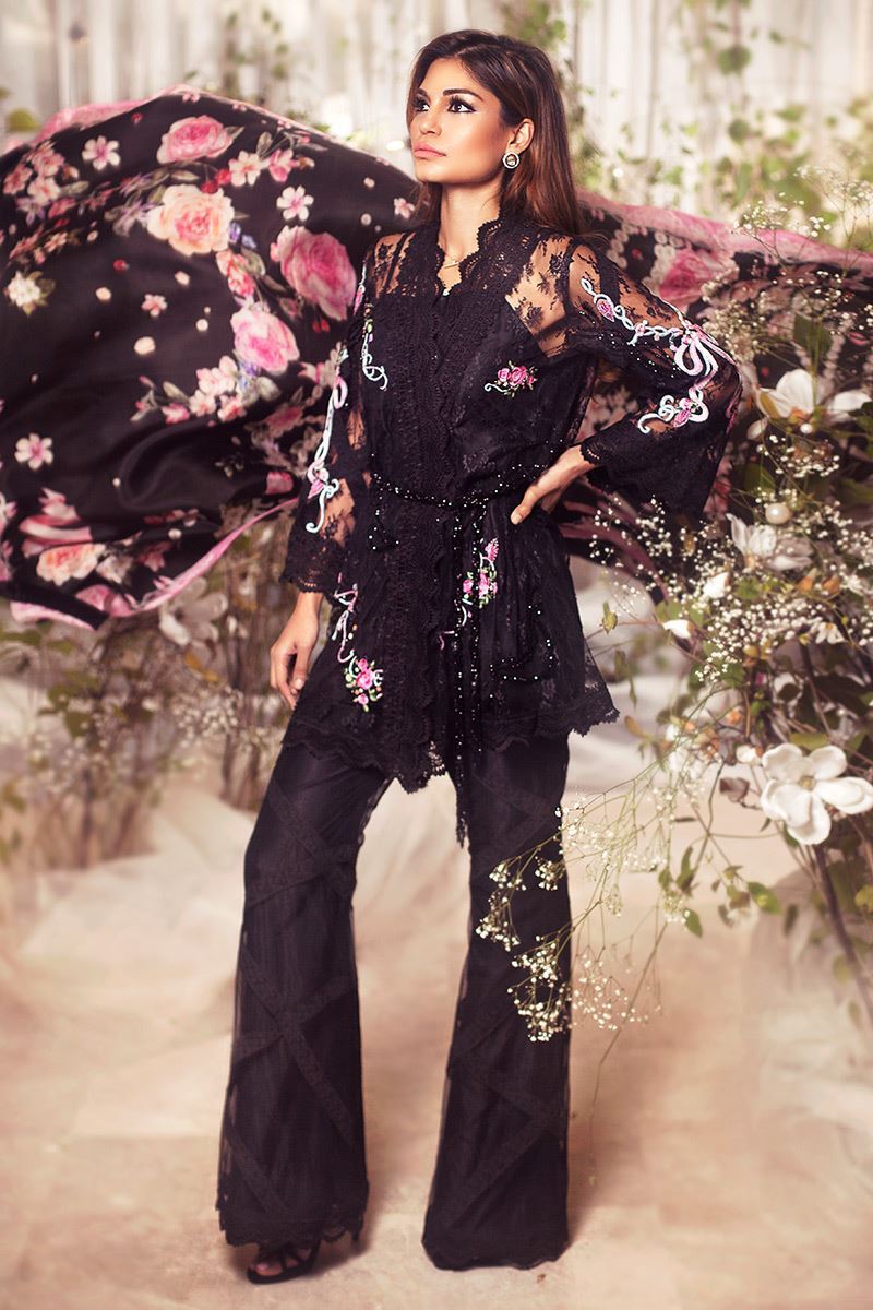 Picture of Black ribbon lace with pants