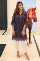 Picture of Collar Shirt With Laser And Embroidery - Blue