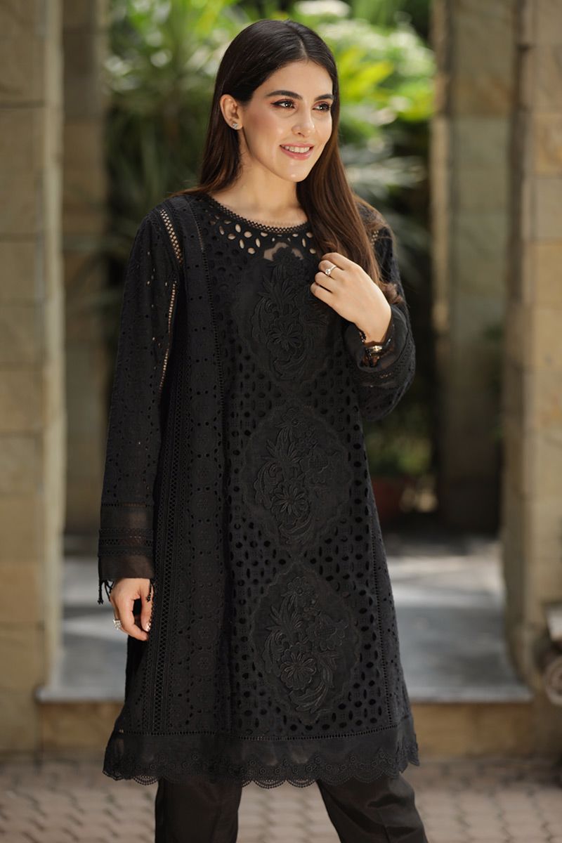 Buy Black Lucknowi Chikankari Suit Set for Women | Best black chikankari  dress Online – Kaajh