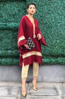 Picture of Chandbali shawl shirt Maroon