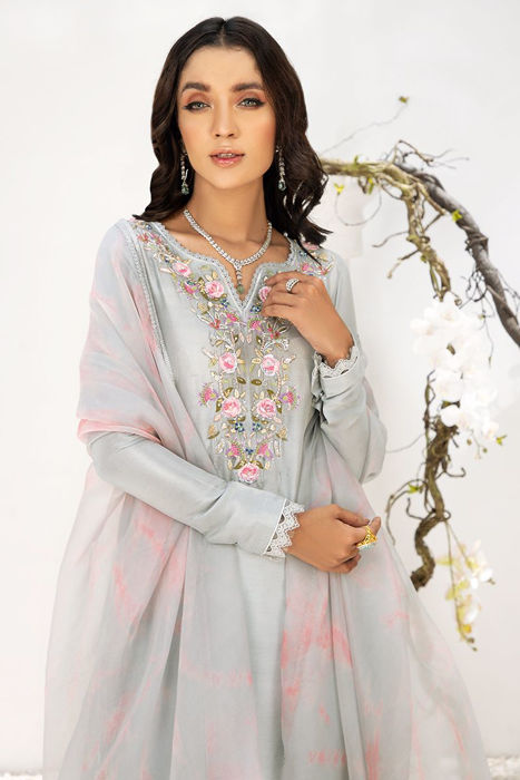 Pink Silk Rose Shirt With Pants