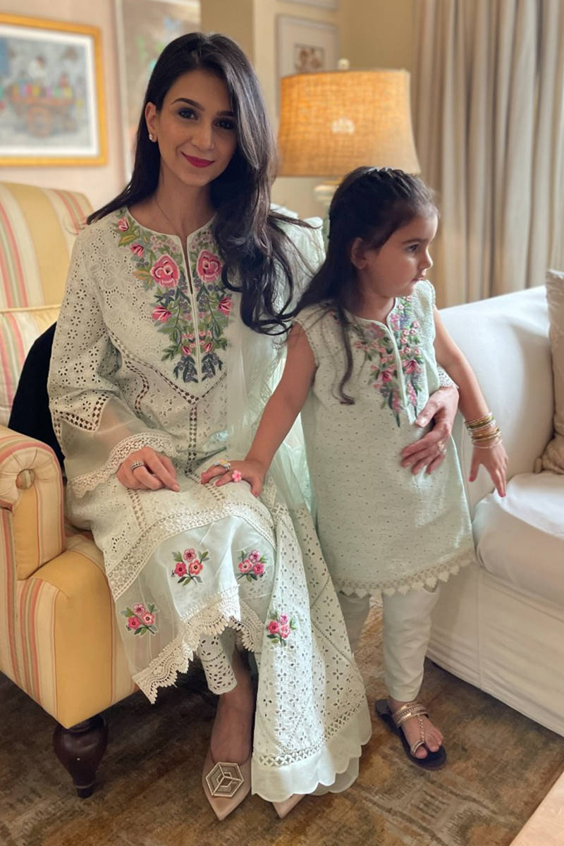 Picture of Floral Chikan Light Blue