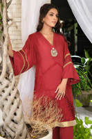 Picture of Red Chandbali With Pants