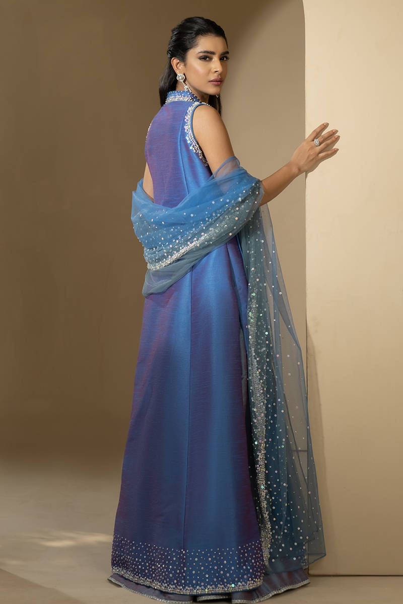 Picture of Silver Ice Gown With Lehnga