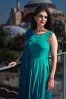 Picture of Embroidered satin gown