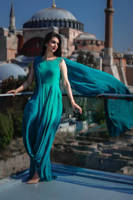 Picture of Embroidered satin gown
