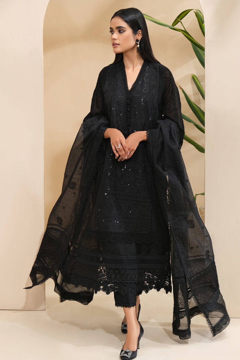 Picture of Chikankari black with dupatta