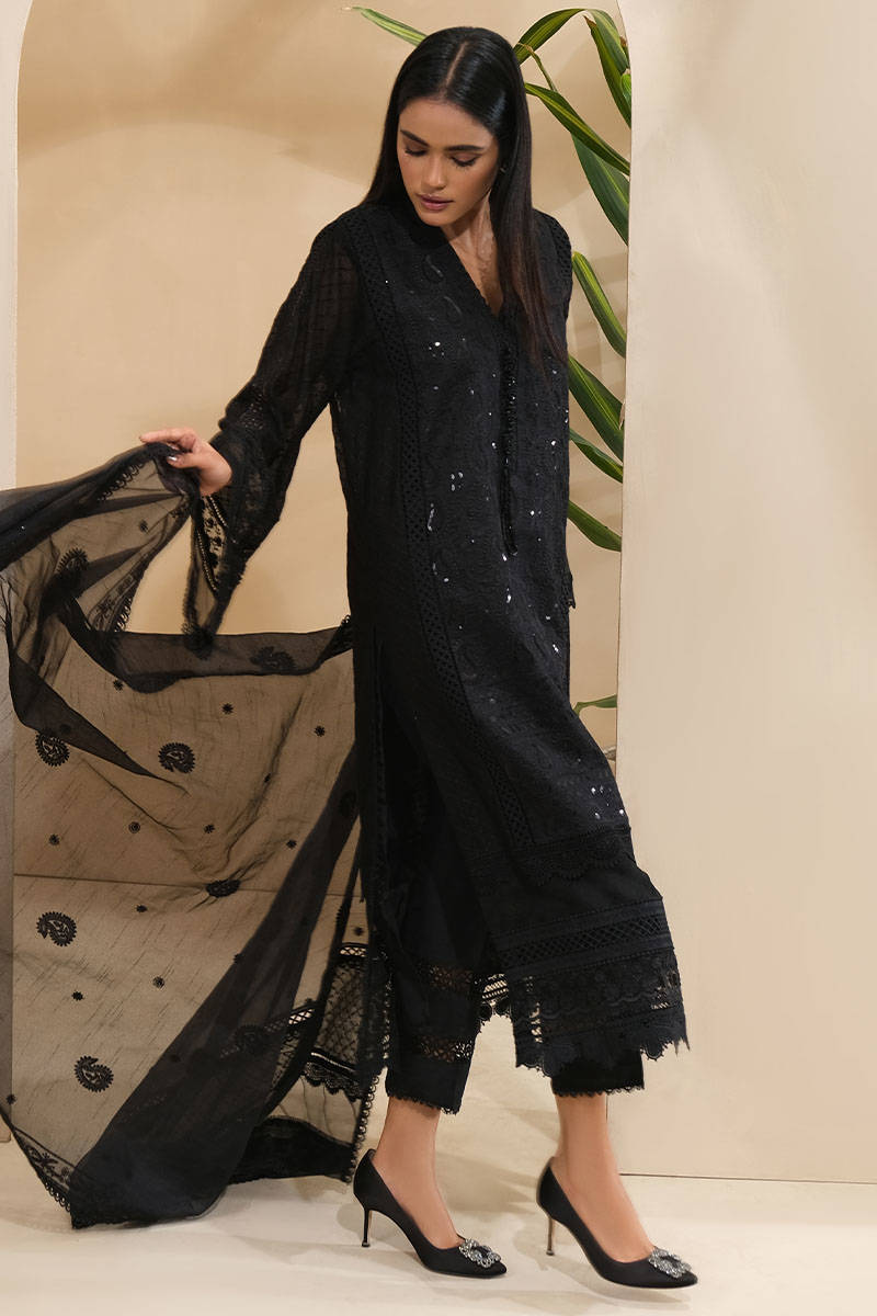 Picture of Chikankari black with dupatta