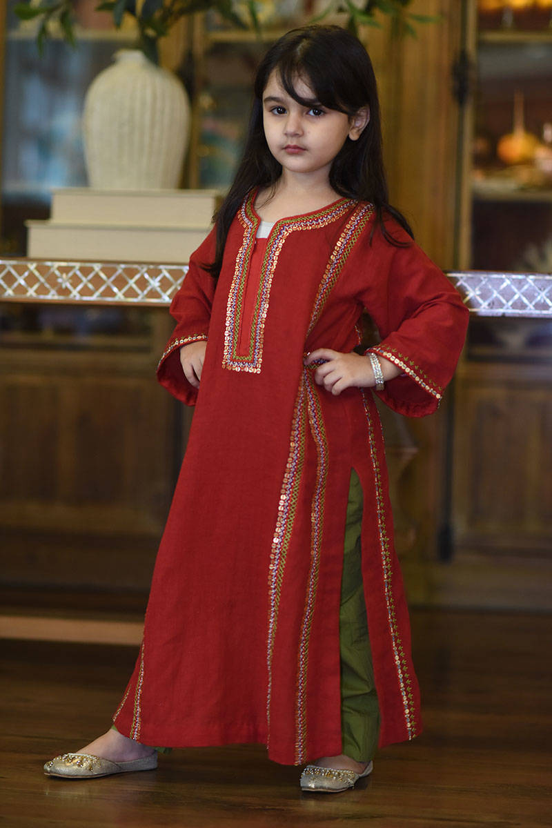 Picture of Red Tribal Spring with Pants-Kid