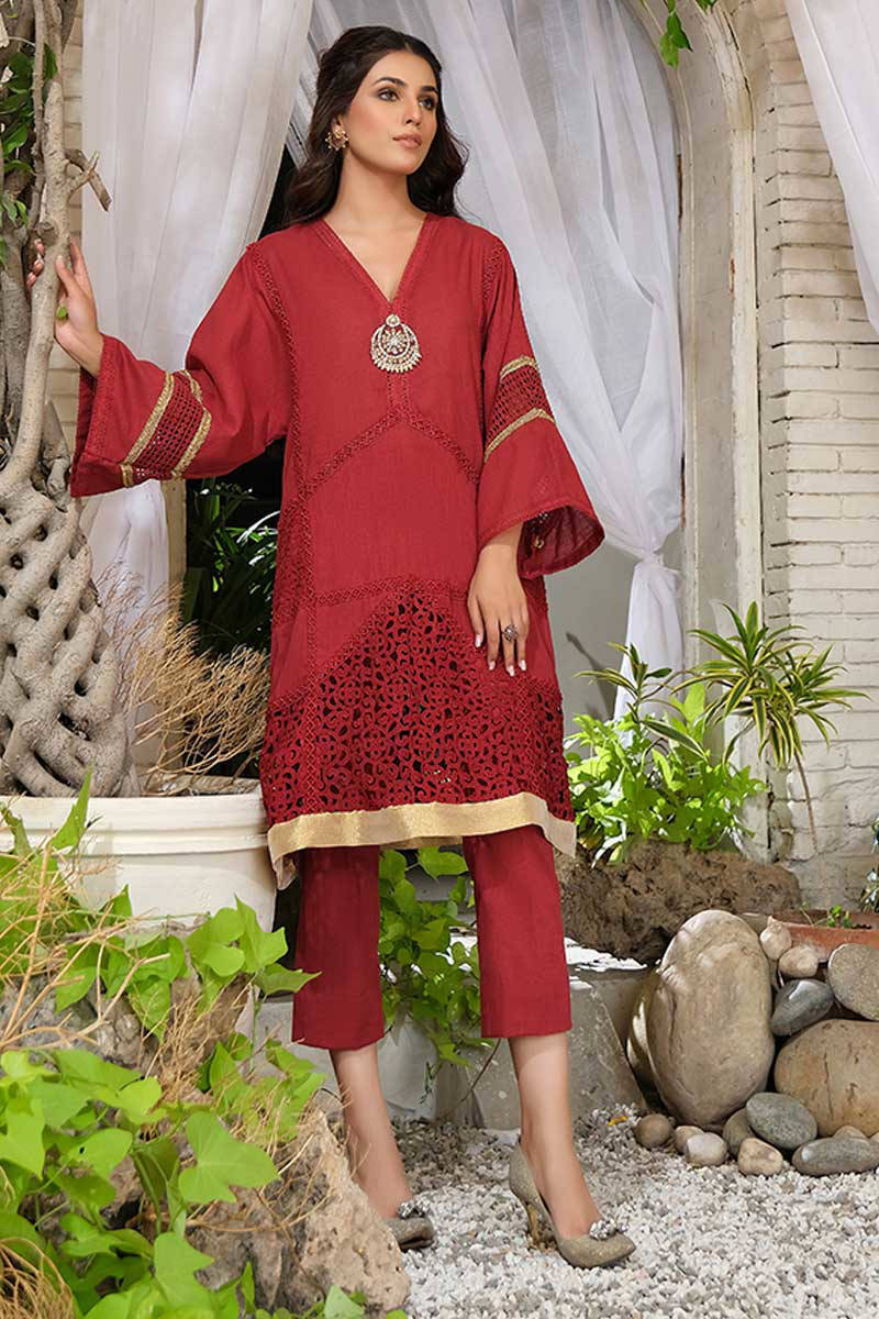 Picture of Red Chandbali with Pants