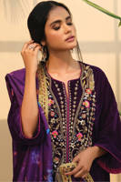 Picture of Festive Velvet Phiran With Pants