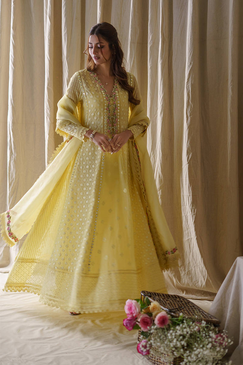 Picture of Lemon Rose Peshwas With Dupatta