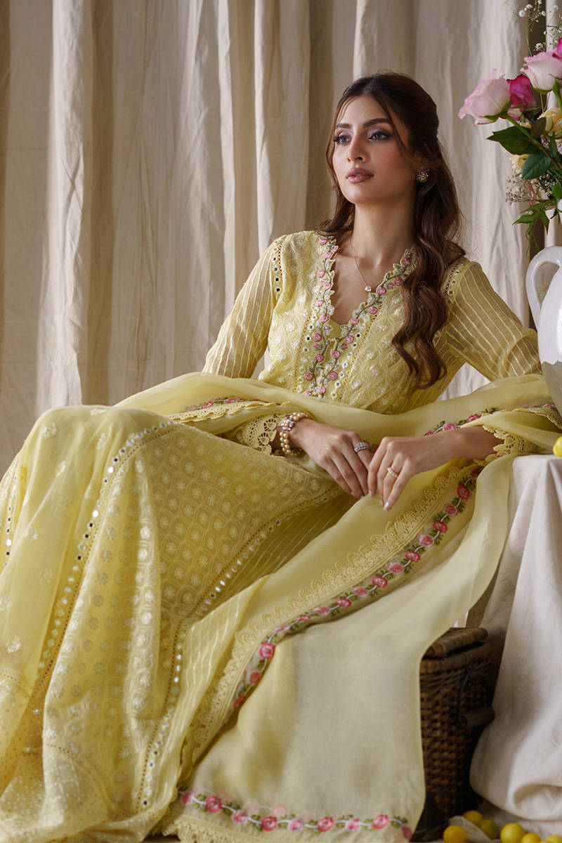 Picture of Lemon Rose Peshwas With Dupatta