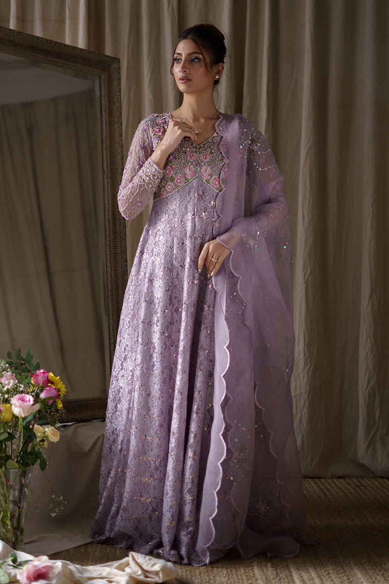 Picture of Lilac Lace Pishwas With Dupatta