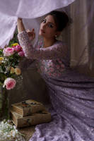 Picture of Lilac Lace Pishwas With Dupatta