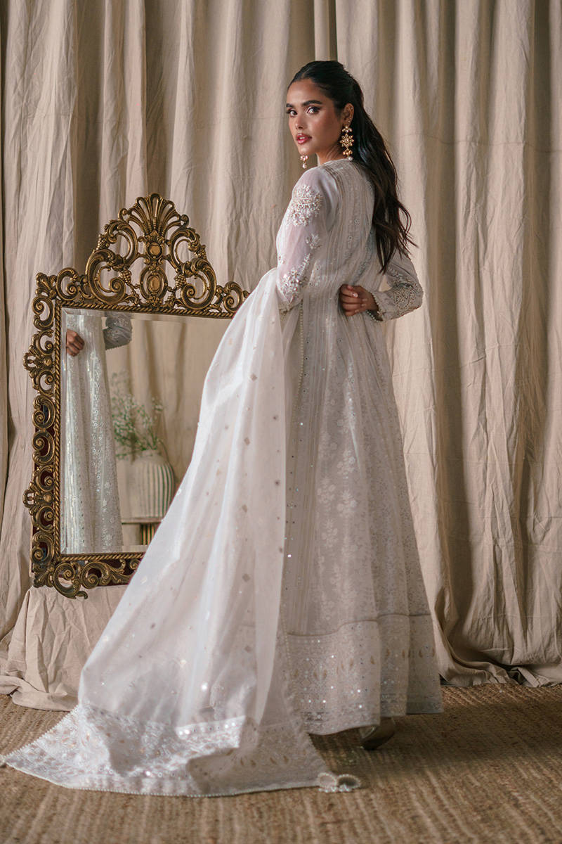 Picture of Cream Pearl Angrakha With Dupatta