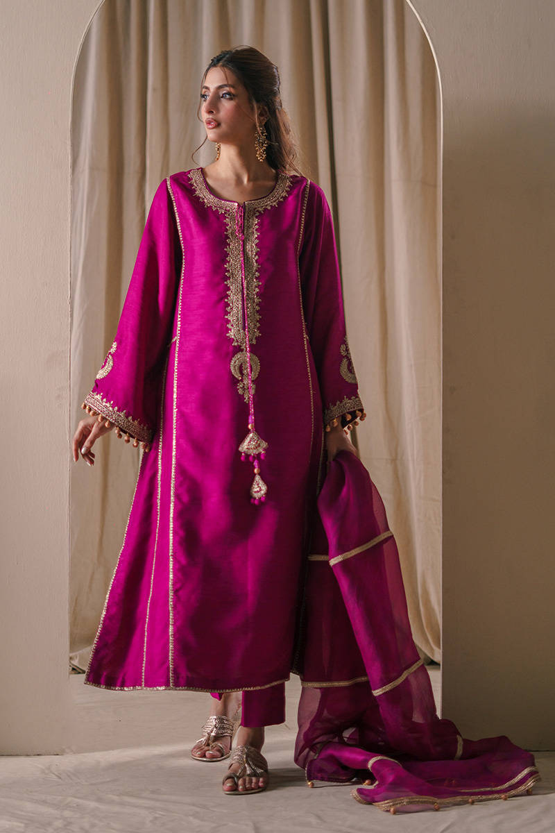 Picture of Magenta Silk with Pants