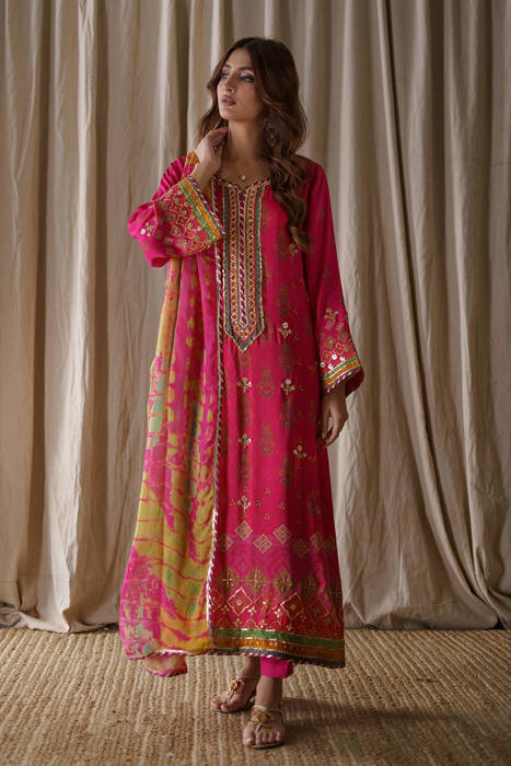 Crimson Festive With Dupatta And Pants