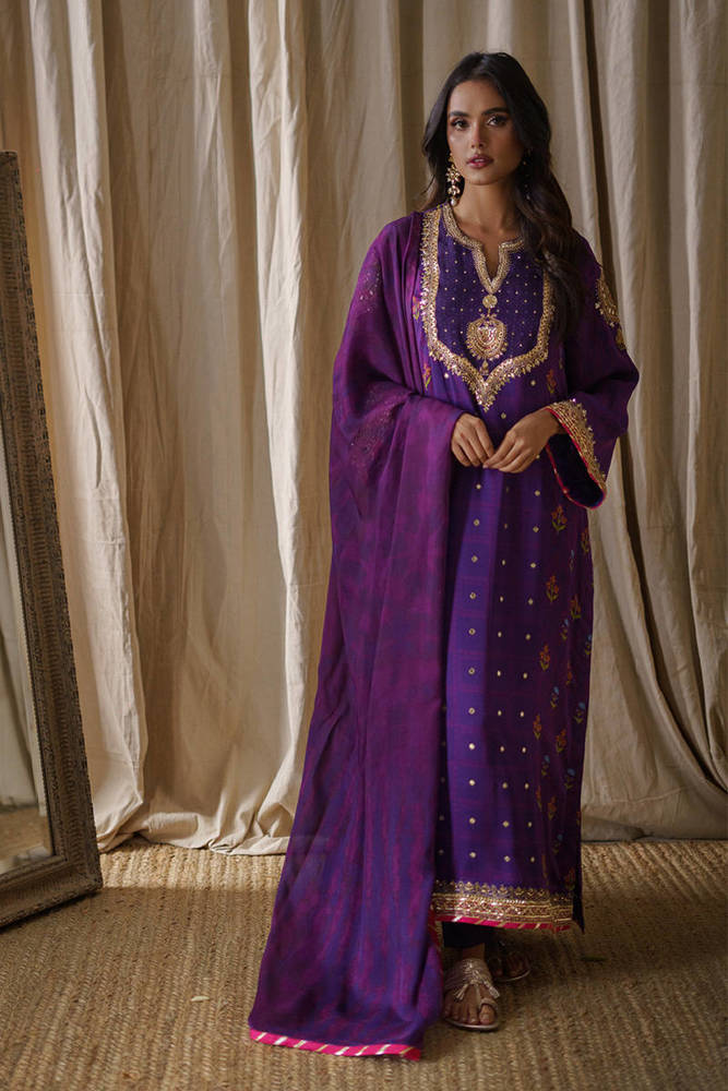 Picture of Purple Festive With Pants And Dupatta