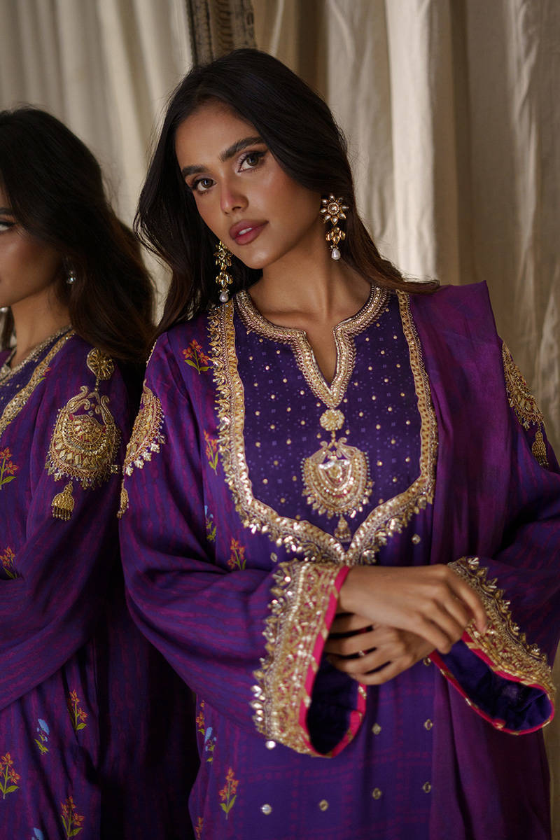 Picture of Purple Festive With Pants And Dupatta