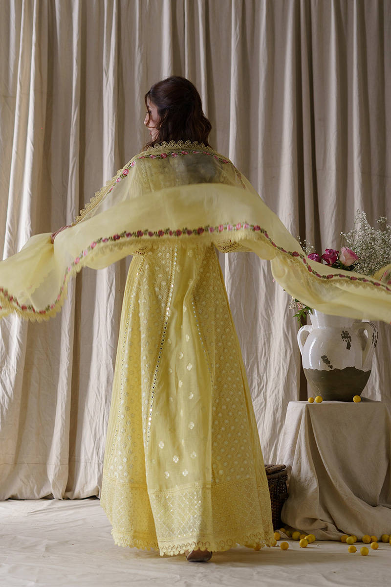 Picture of Lemon Rose Peshwas With Dupatta