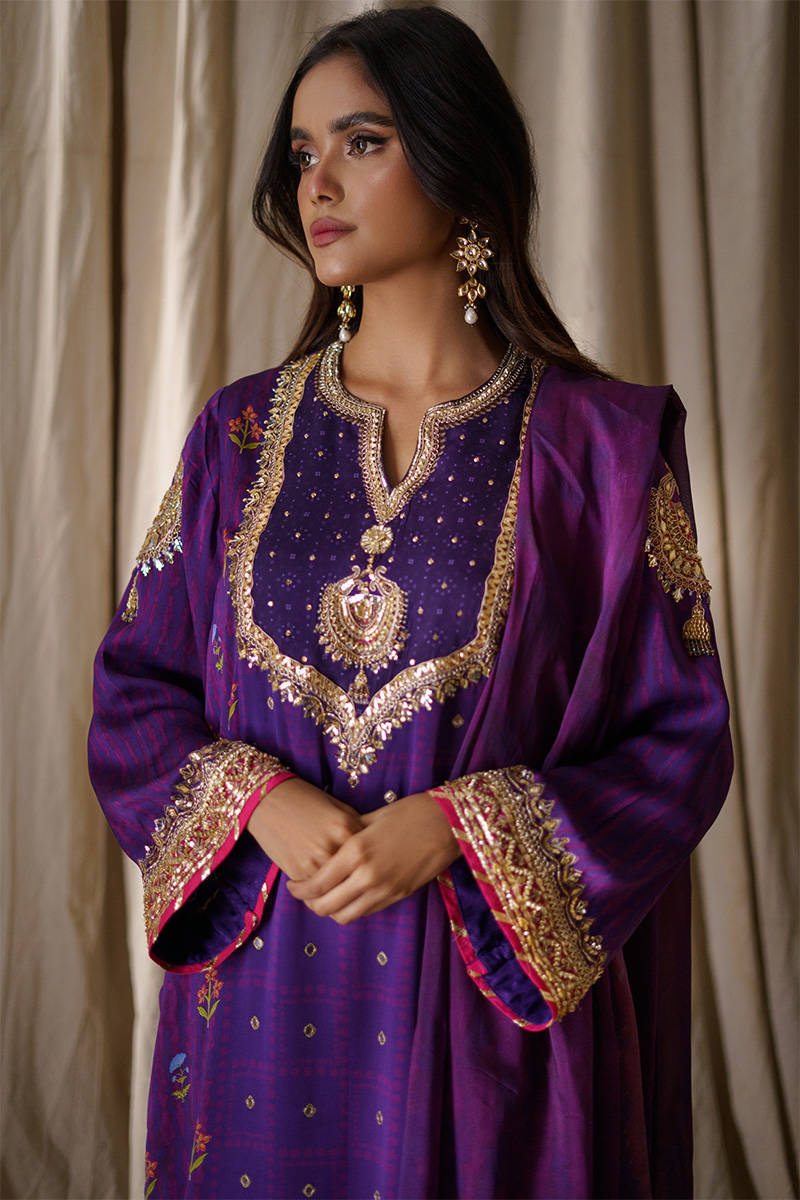 Picture of Purple Festive With Pants And Dupatta