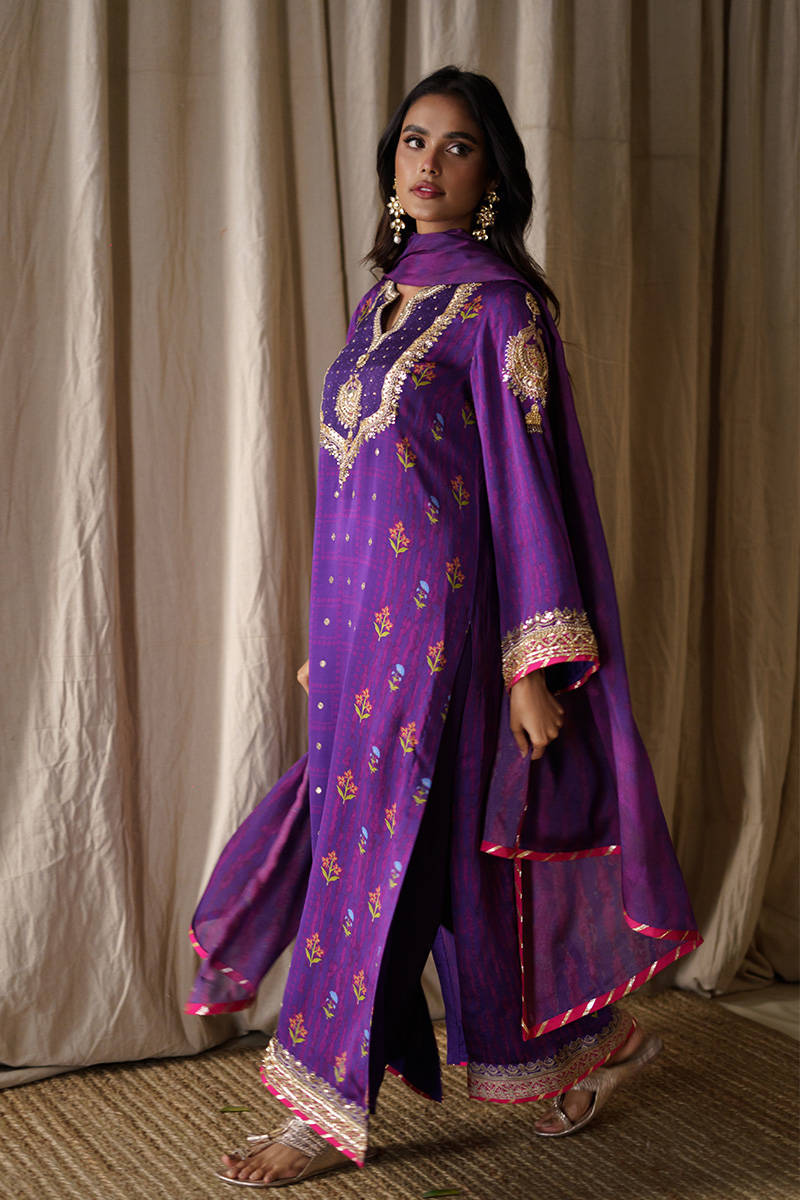 Picture of Purple Festive With Pants And Dupatta