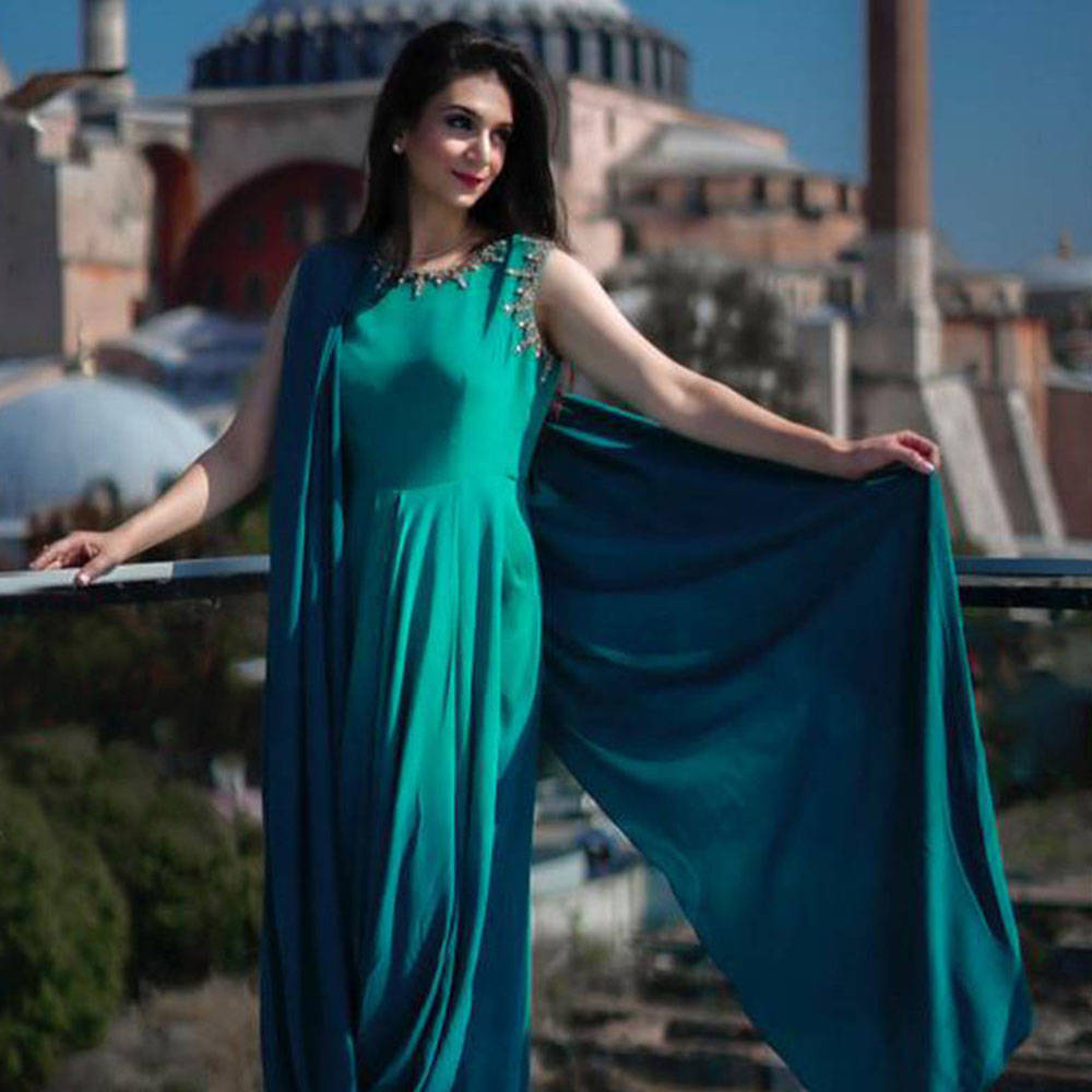 Picture of Embroidered Satin Gown