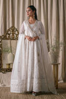 Picture of Cream Pearl Angrakha With Dupatta