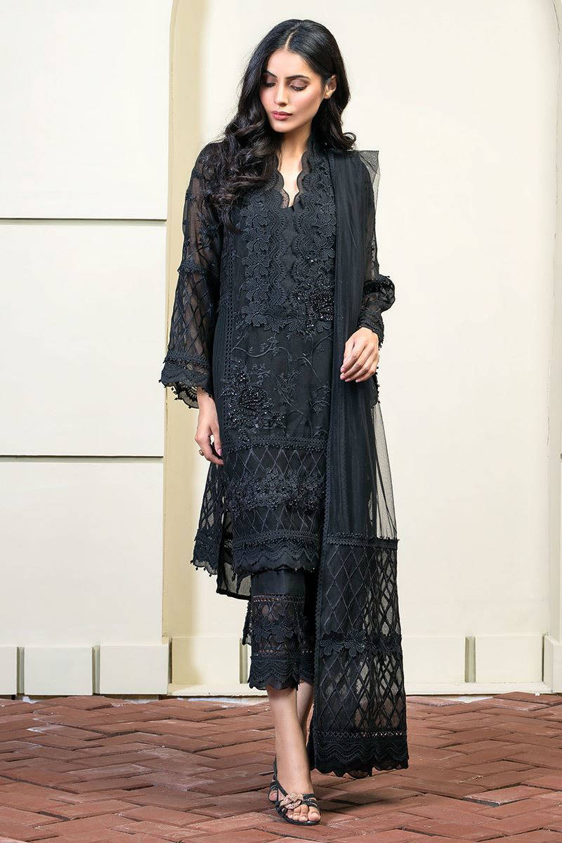Picture of Scallop lace black - Fancy dupata (As shown)