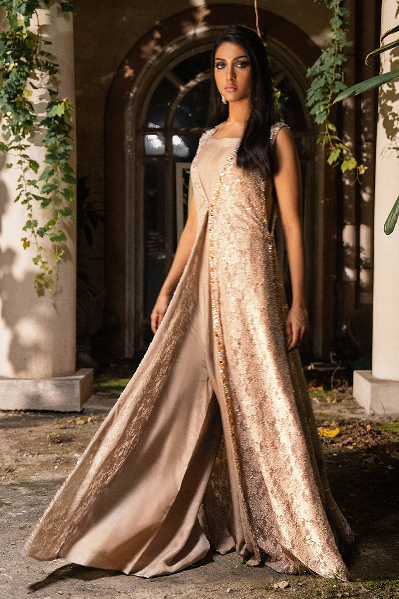 Picture of Crystal Lace Gown With Jumpsuit