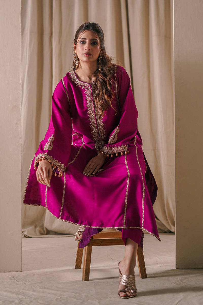 Picture of Magenta Silk with Pants