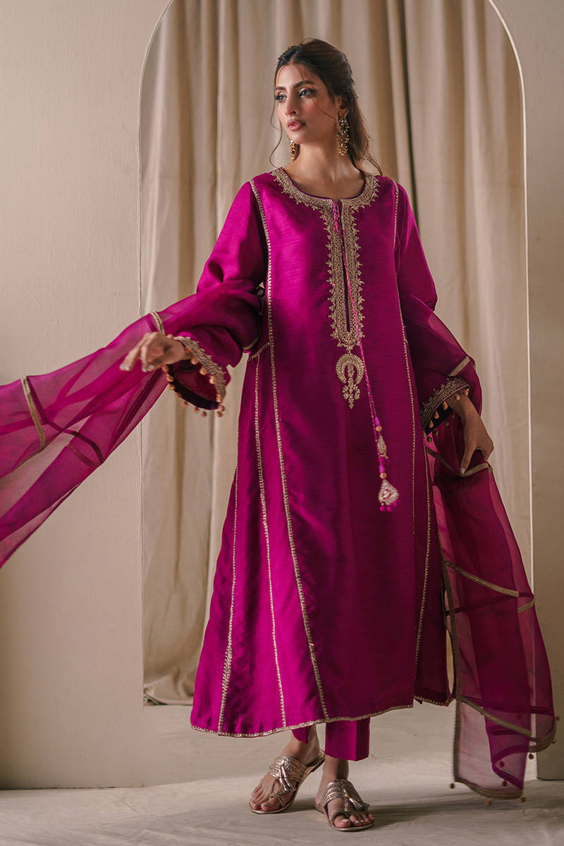 Picture of Magenta Silk with Pants